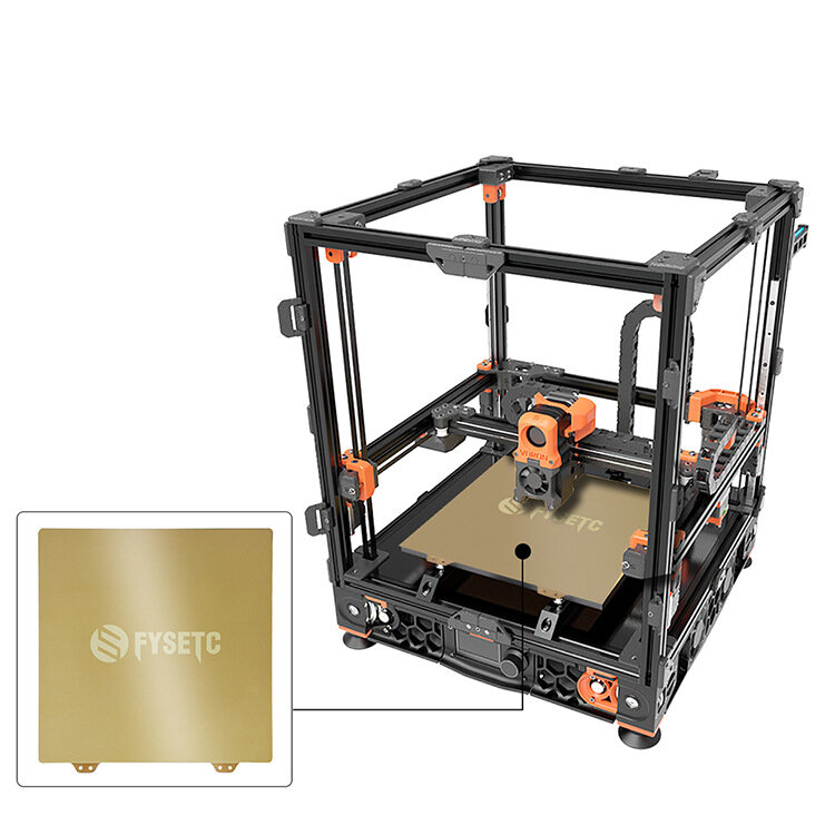 FYSETC JanusBPS 355*355mm Golden Different Face Steel Plate + Magnetic Sticker B-side + PEI Kit for 3D Printer